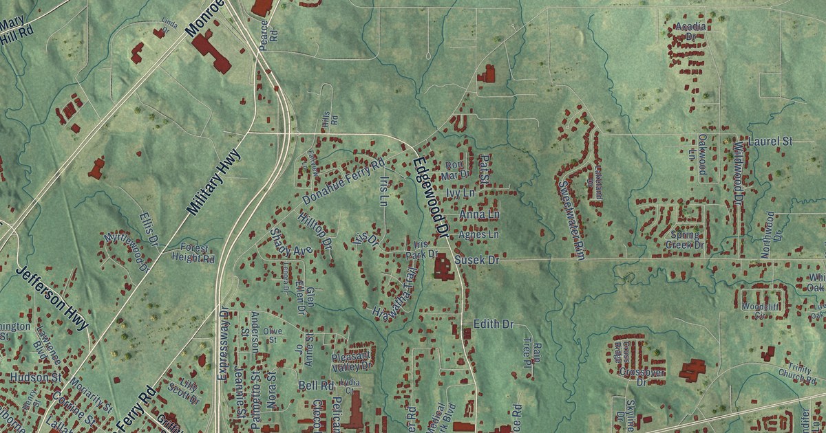 Map of Pineville, Louisiana in 2026