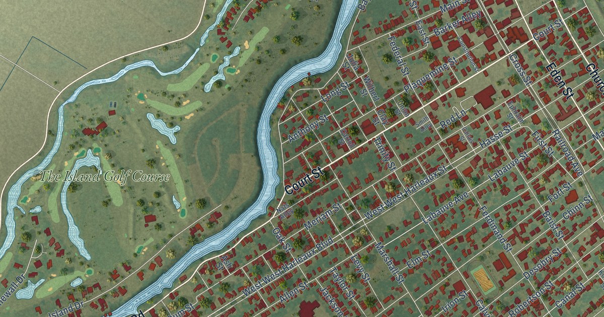 Map of Plaquemine, Louisiana in 2026