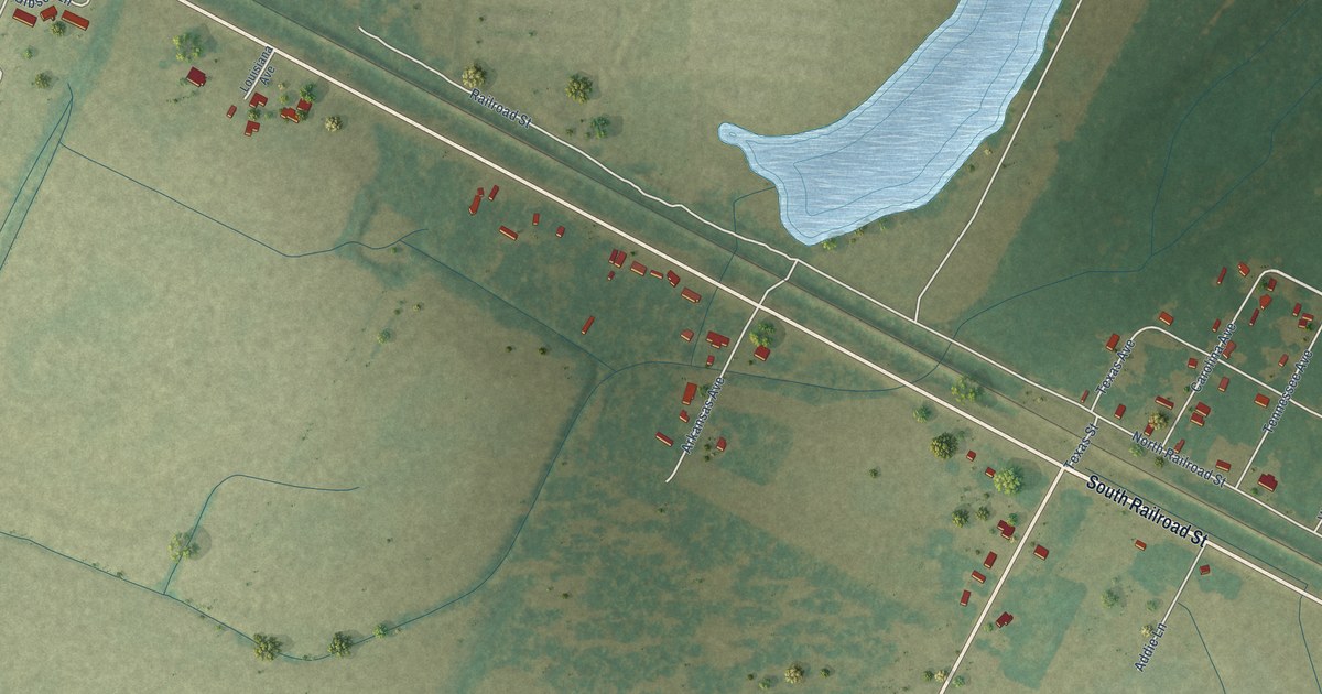 Map of Powhatan, Louisiana in 2026