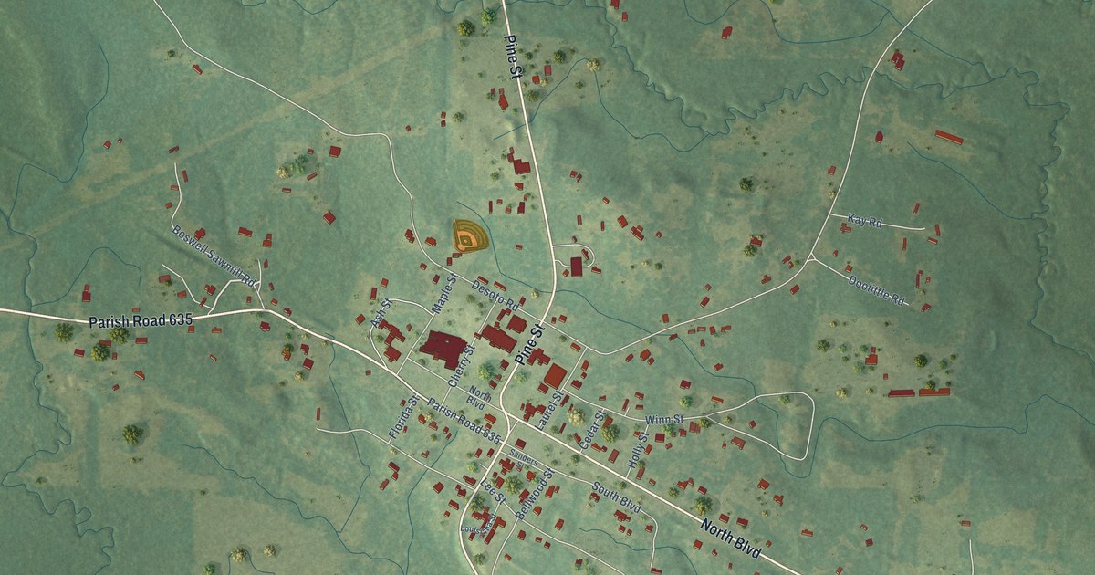 Map of Provencal, Louisiana in 2026