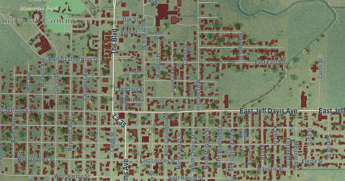 Map of Rayne, Louisiana in 2026