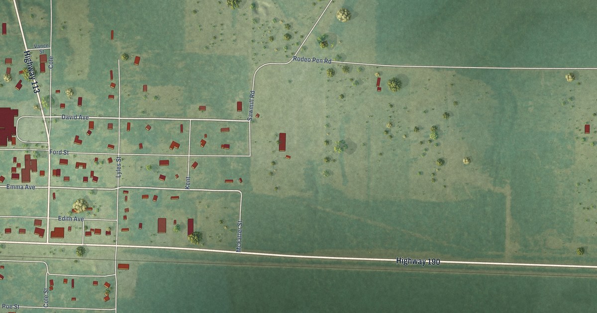 Map of Reeves, Louisiana in 2026