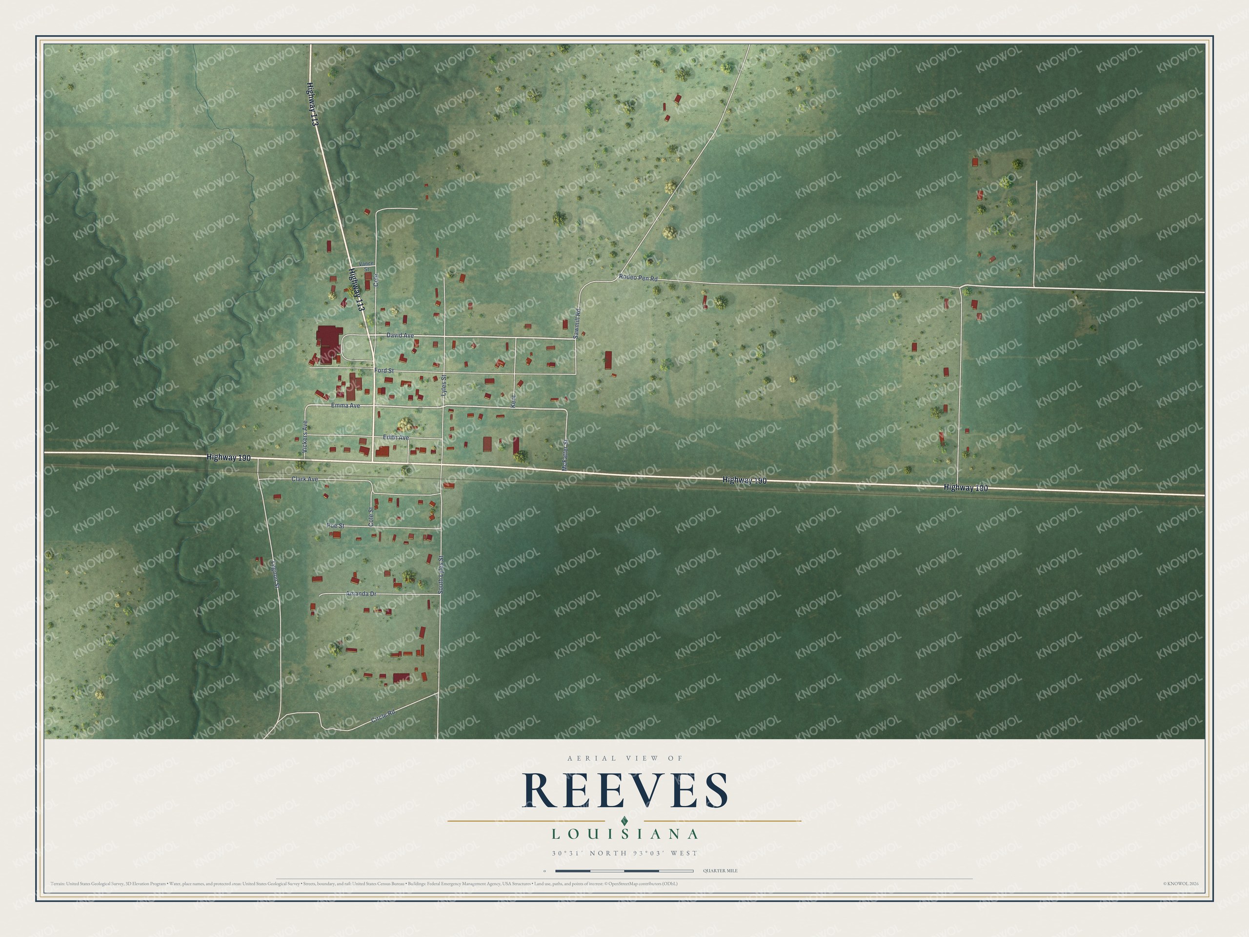 Watermarked full-map preview of Reeves, Louisiana