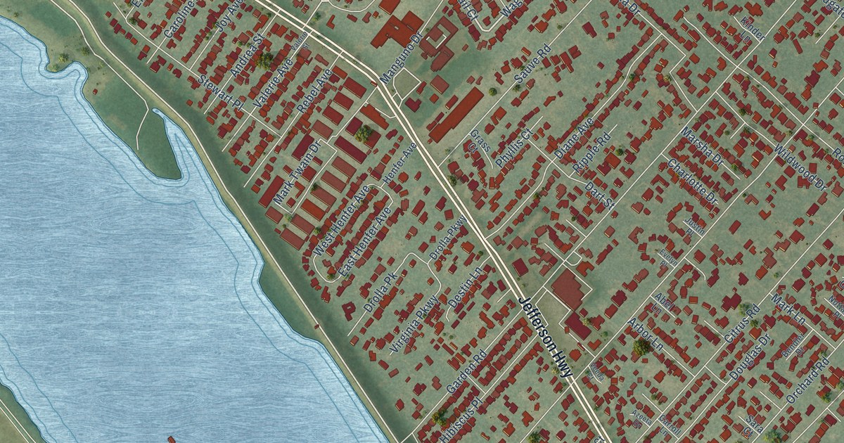 Map of River Ridge, Louisiana in 2026