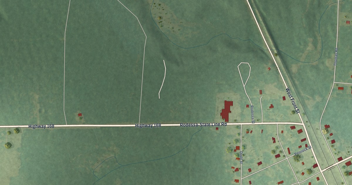Map of Rodessa, Louisiana in 2026