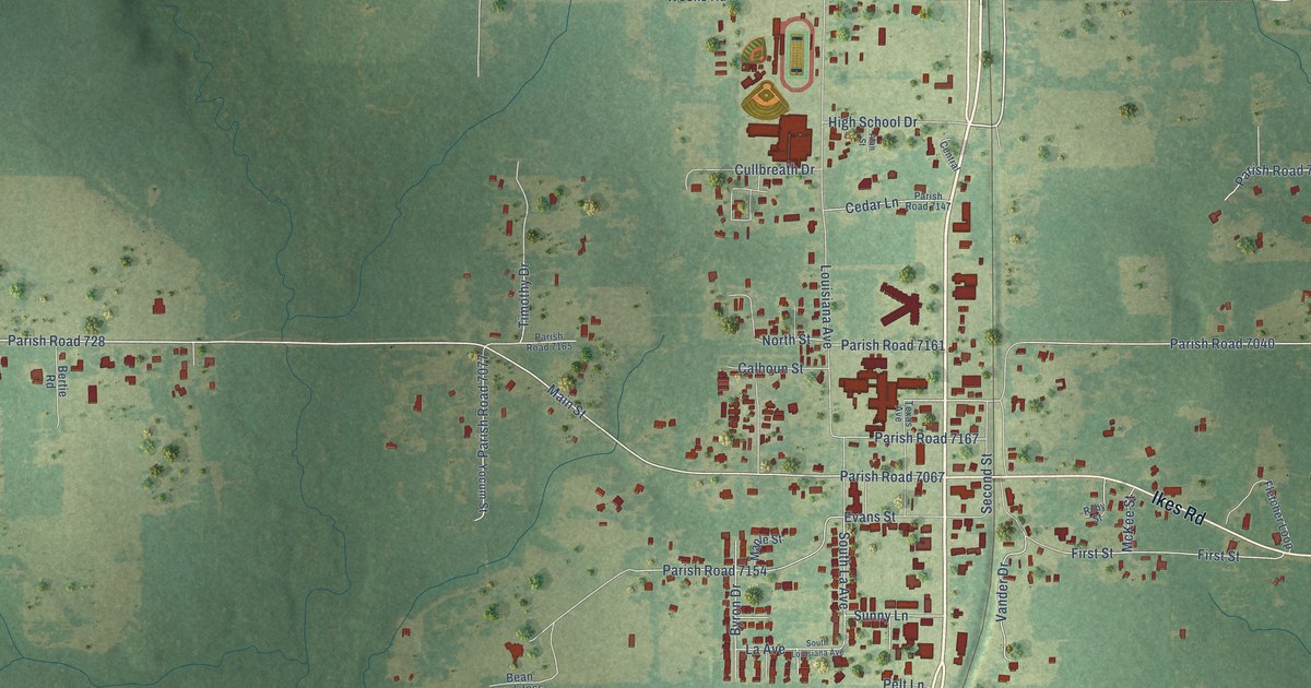 Map of Rosepine, Louisiana in 2026