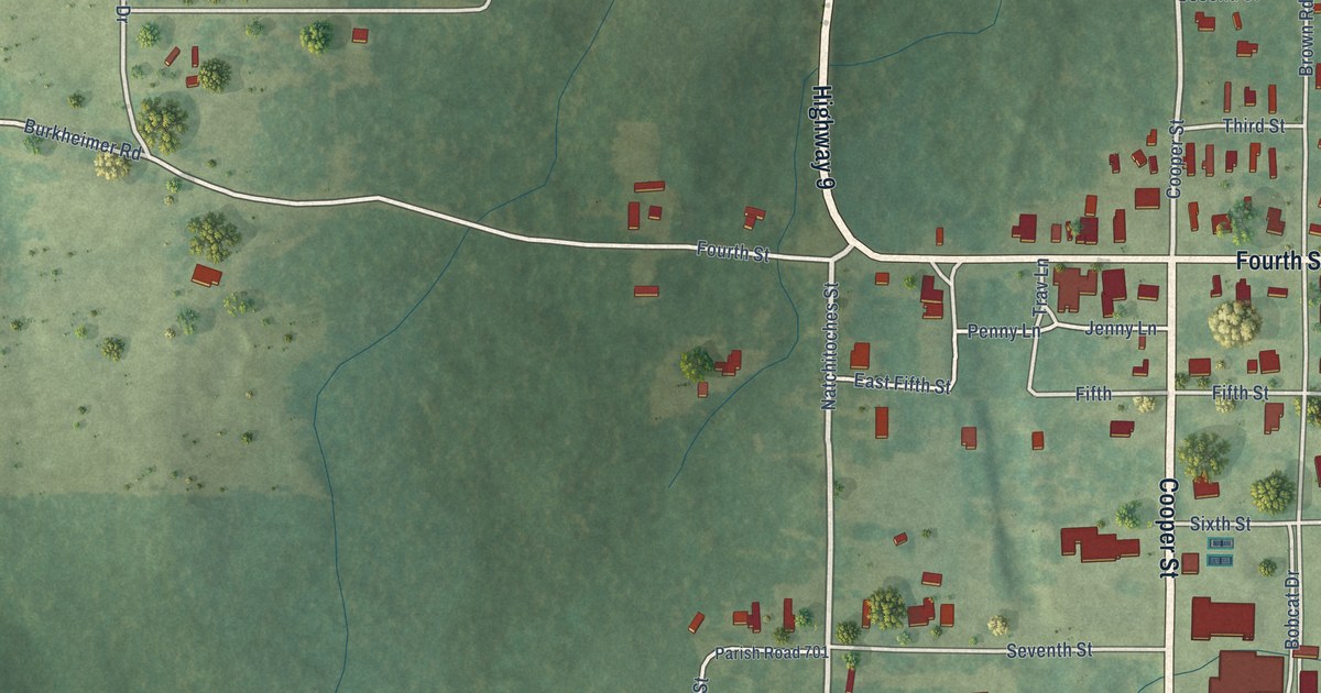 Map of Saline, Louisiana in 2026