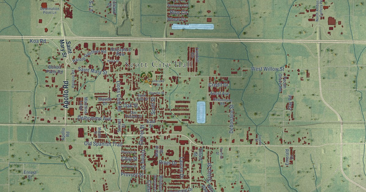 Map of Scott, Louisiana in 2026