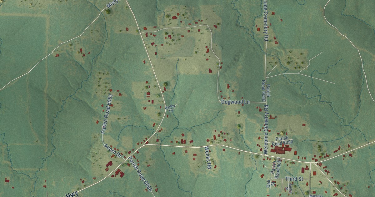 Map of Simpson, Louisiana in 2026