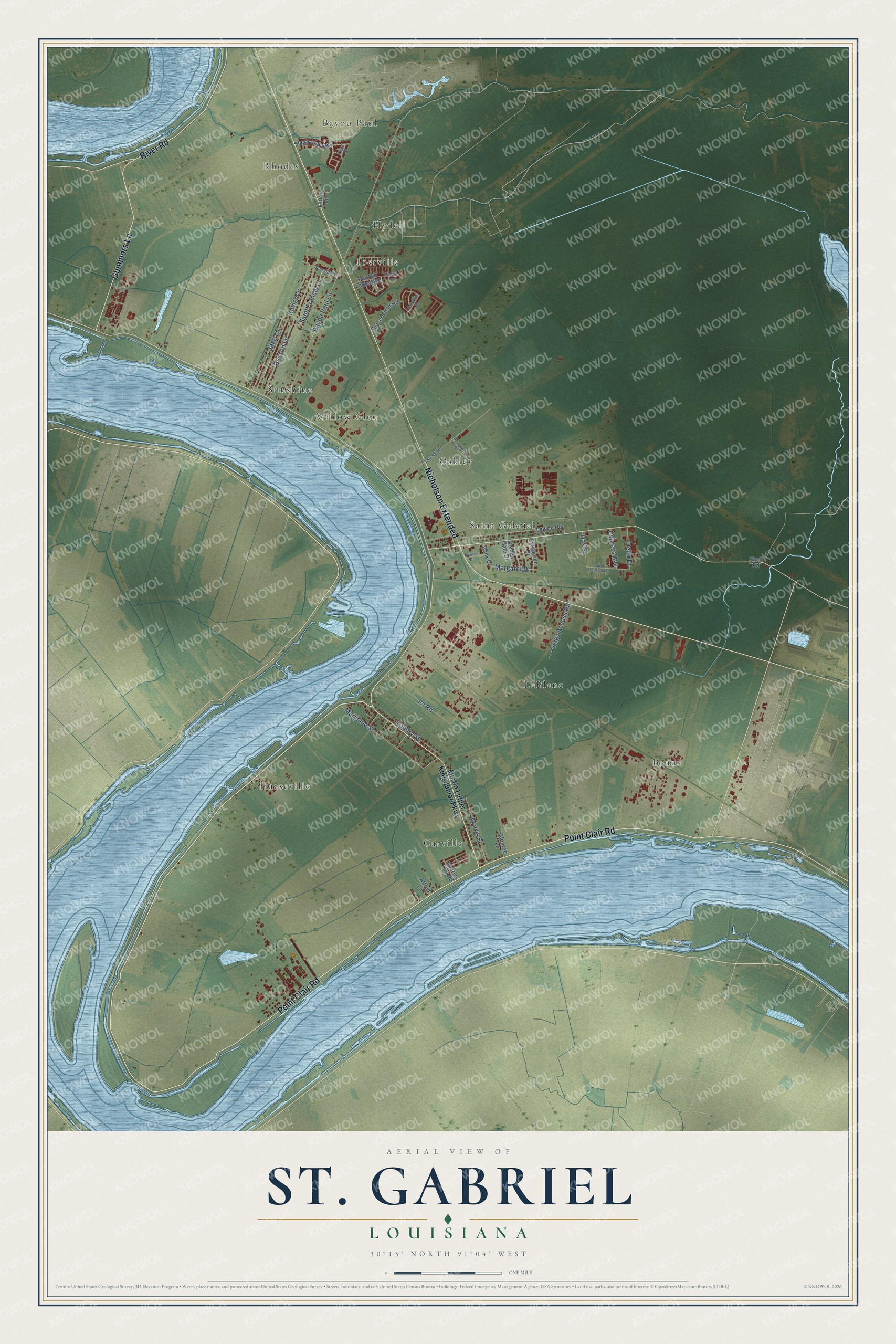 Watermarked full-map preview of St. Gabriel, Louisiana