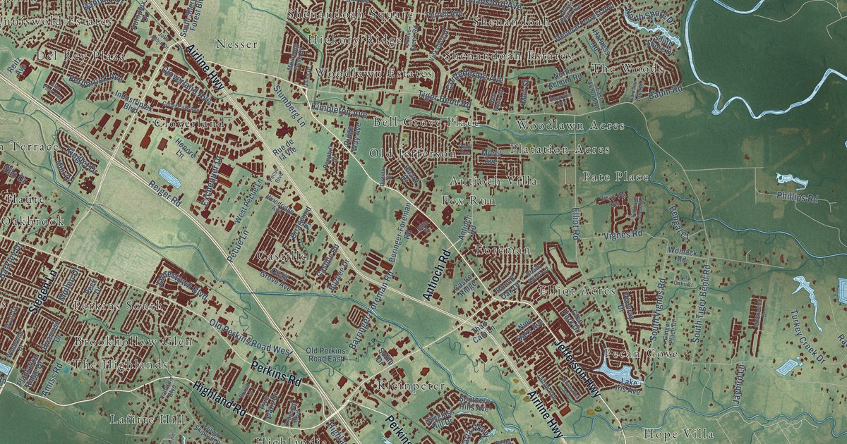 Map of St. George, Louisiana in 2026