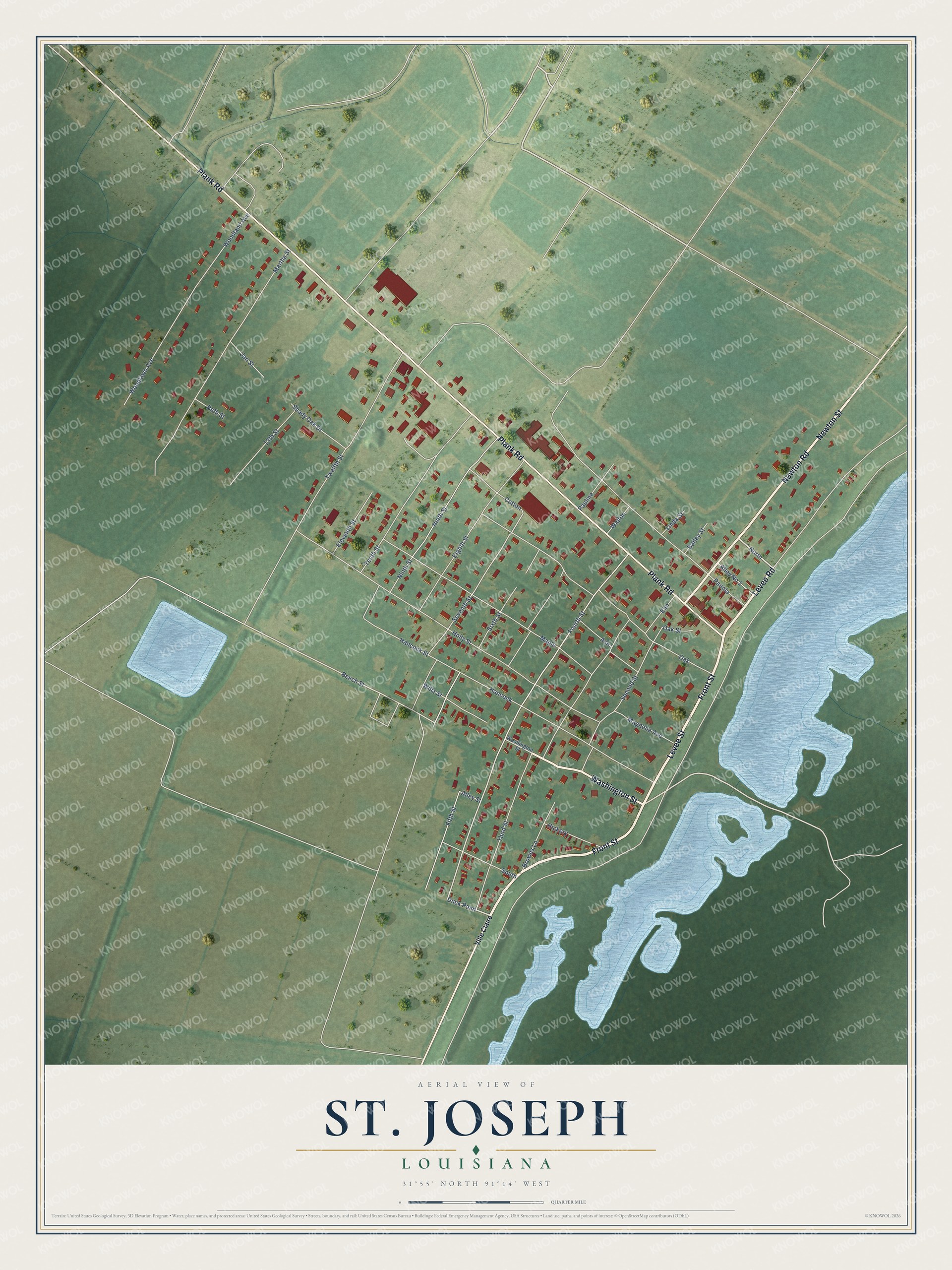 Watermarked full-map preview of St. Joseph, Louisiana