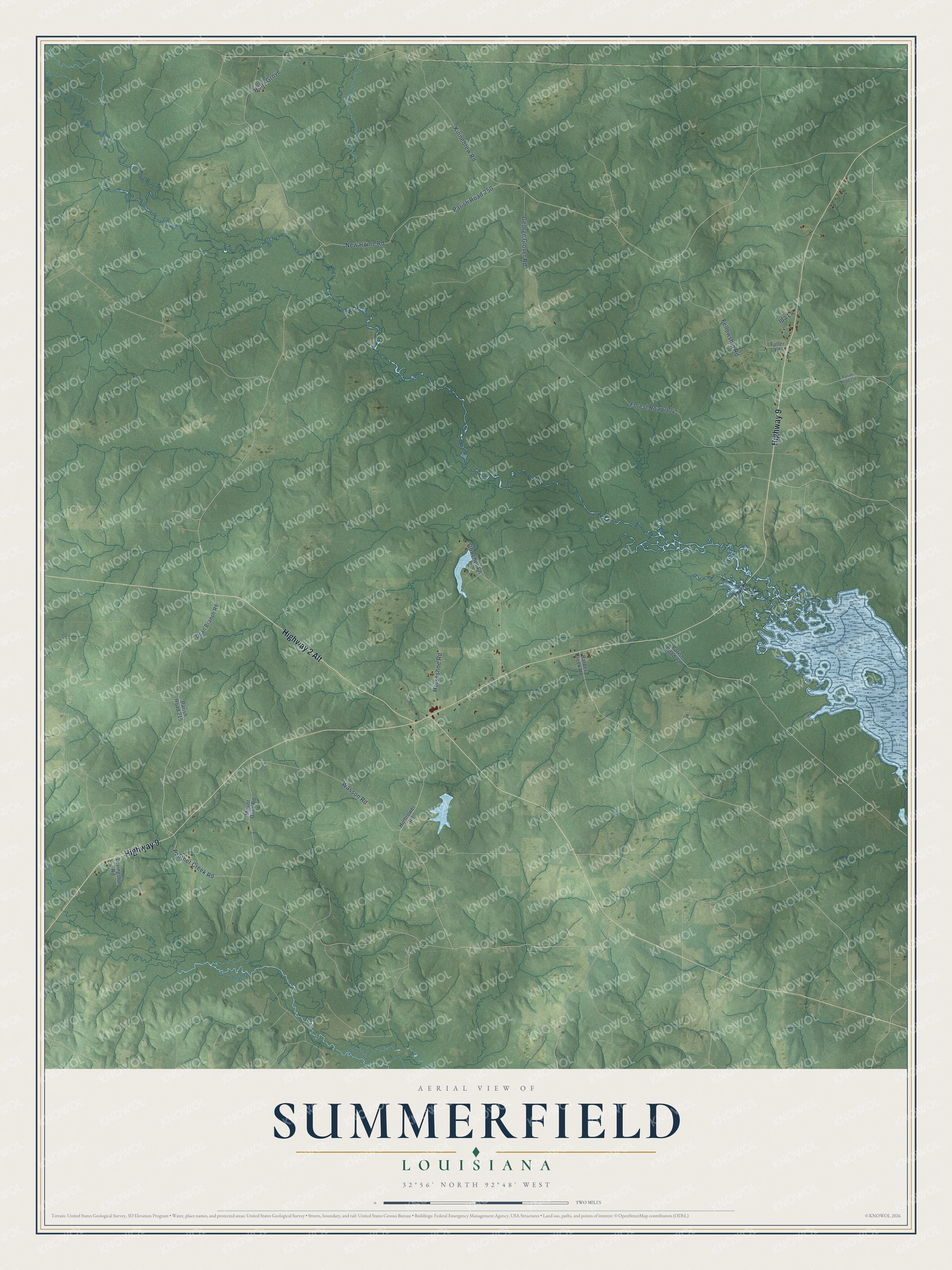 Watermarked full-map preview of Summerfield, Louisiana