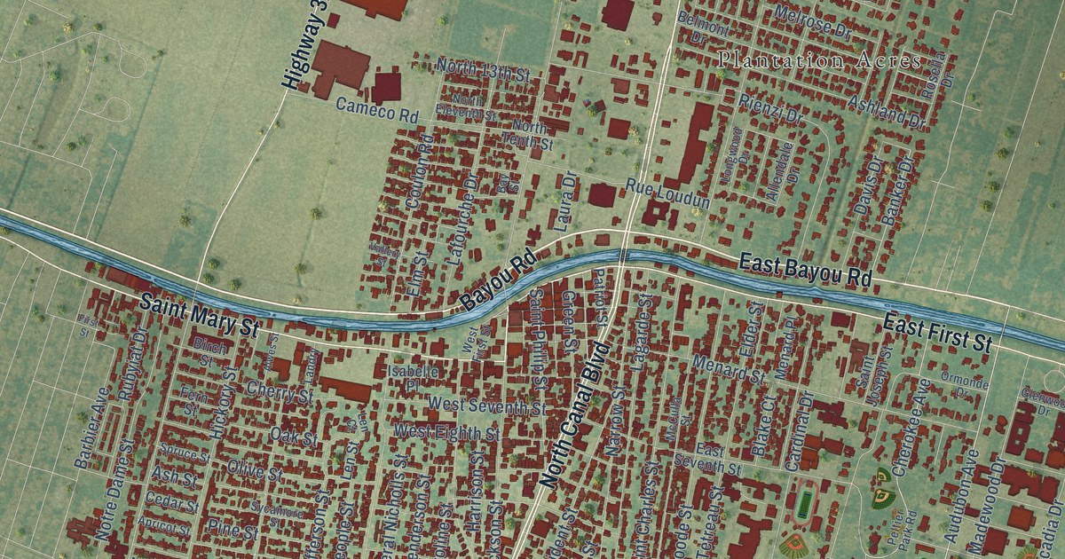 Map of Thibodaux, Louisiana in 2026