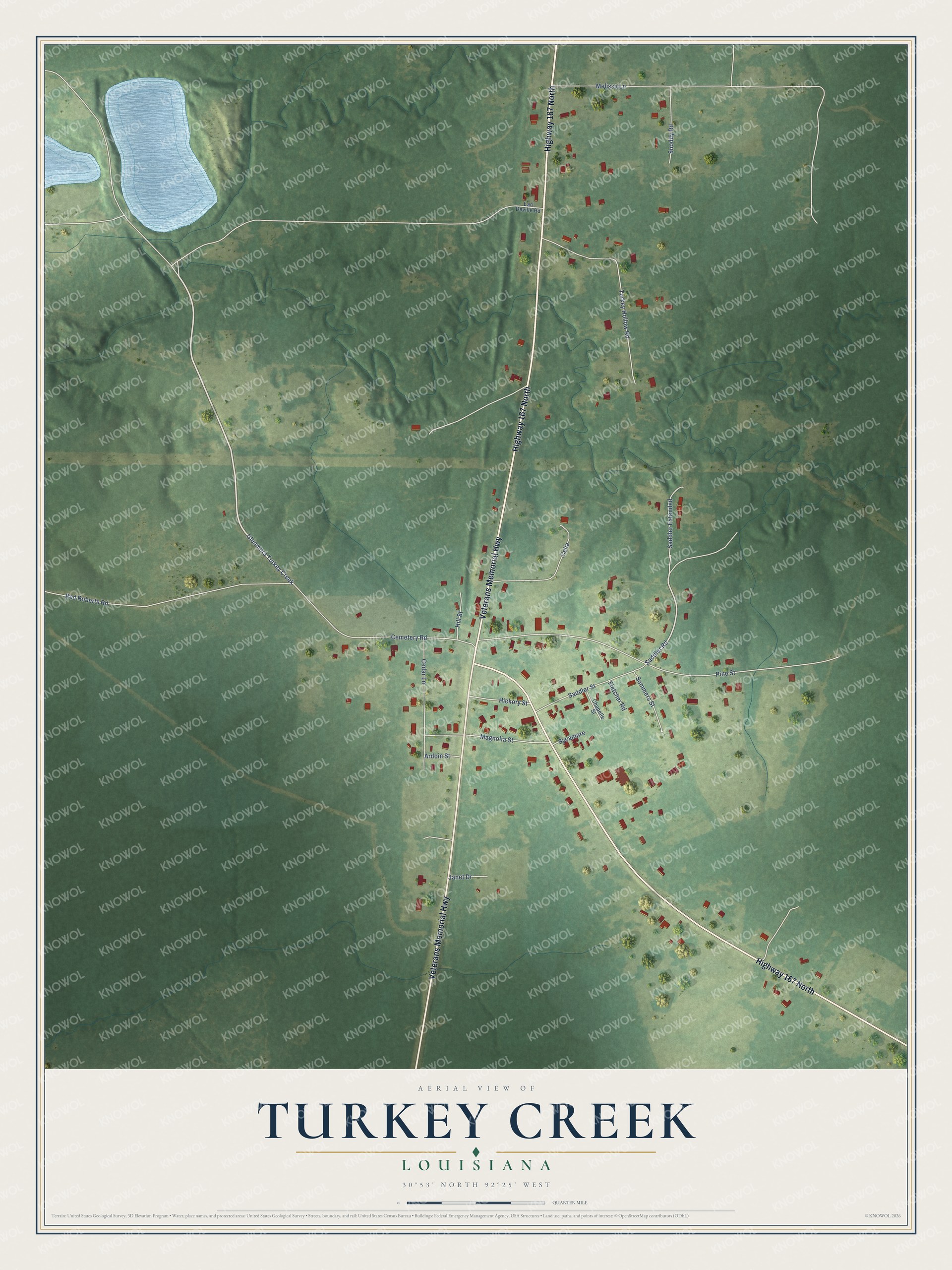Watermarked full-map preview of Turkey Creek, Louisiana