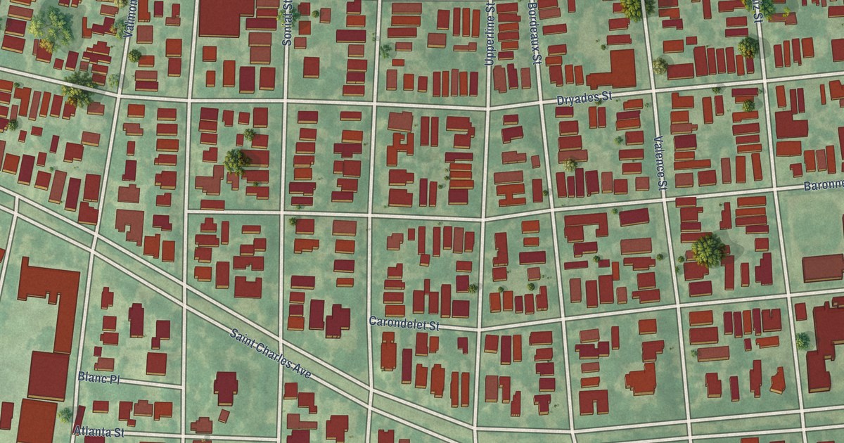 Map of Uptown, Louisiana in 2026