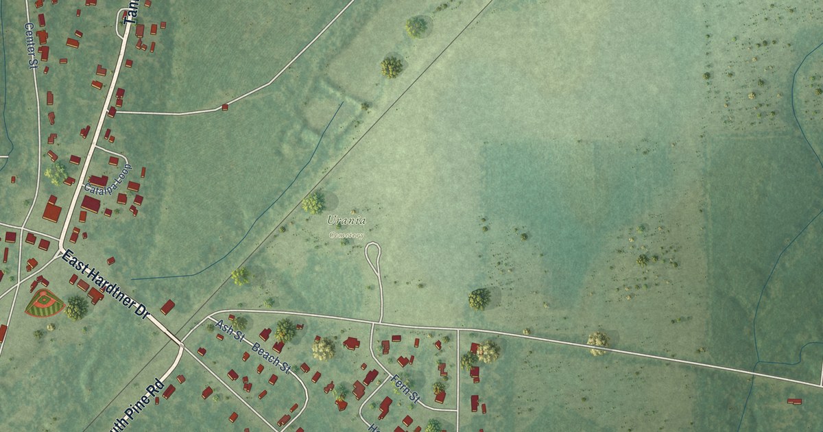 Map of Urania, Louisiana in 2026