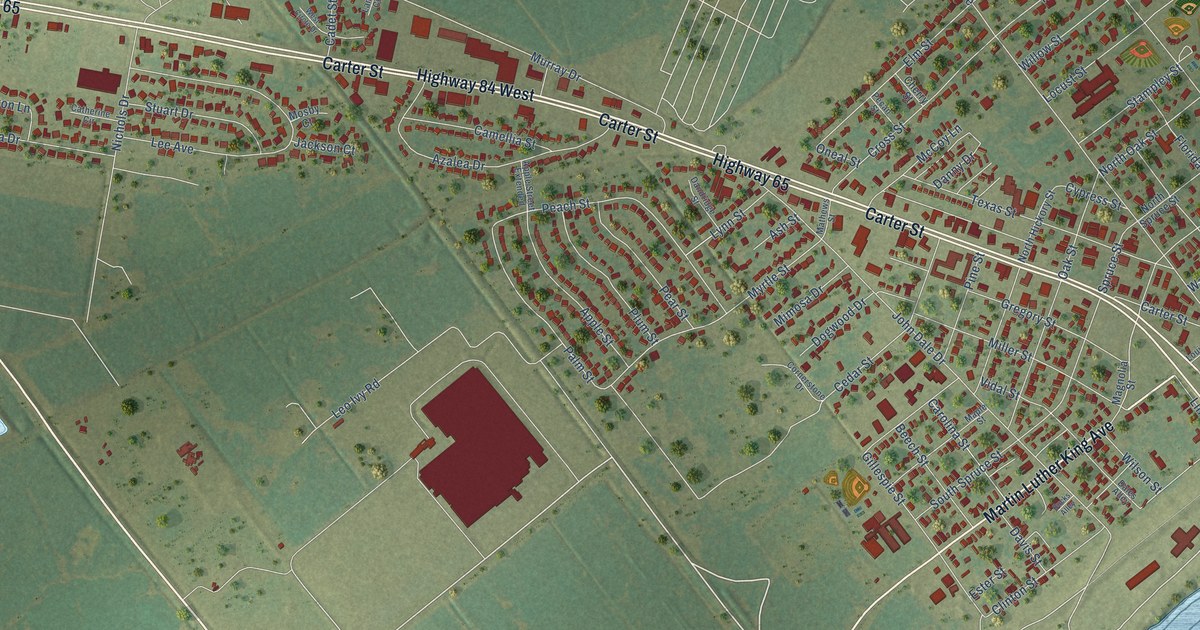 Map of Vidalia, Louisiana in 2026