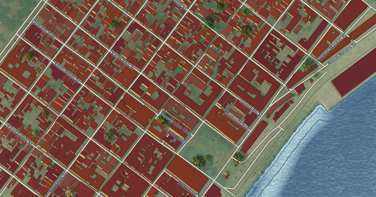 Map of Vieux Carre, Louisiana in 2026