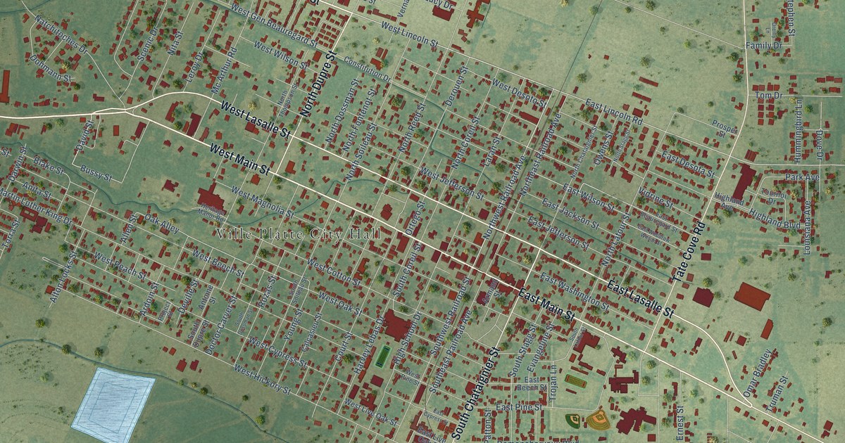 Map of Ville Platte, Louisiana in 2026