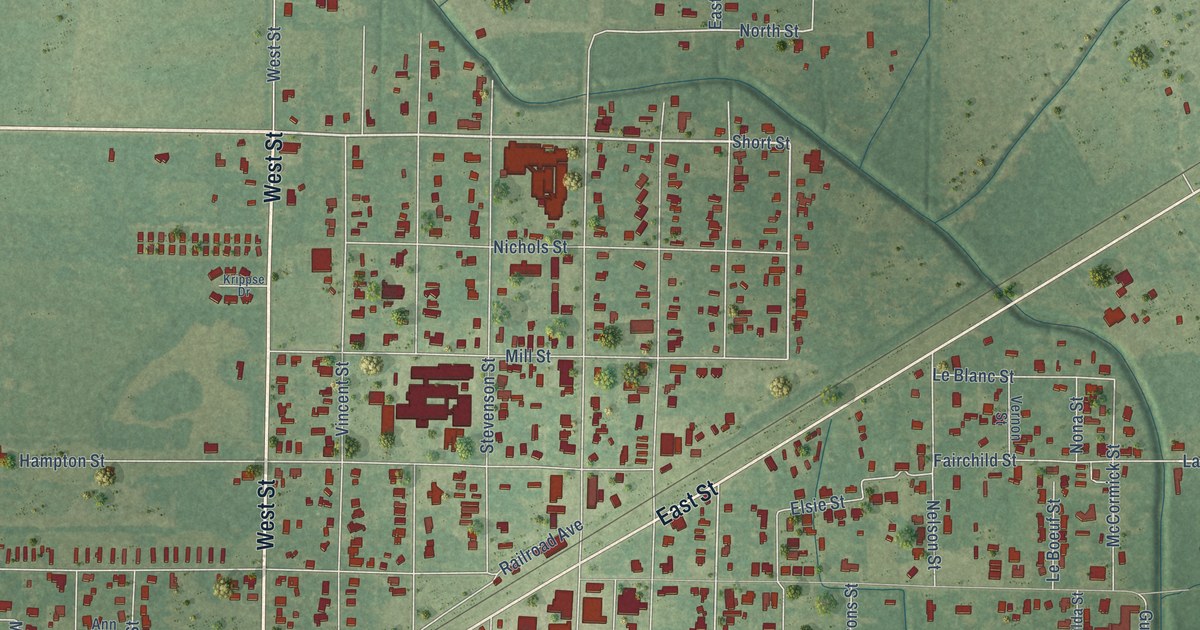 Map of Vinton, Louisiana in 2026
