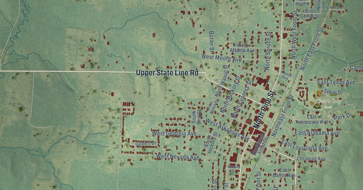 Map of Vivian, Louisiana in 2026