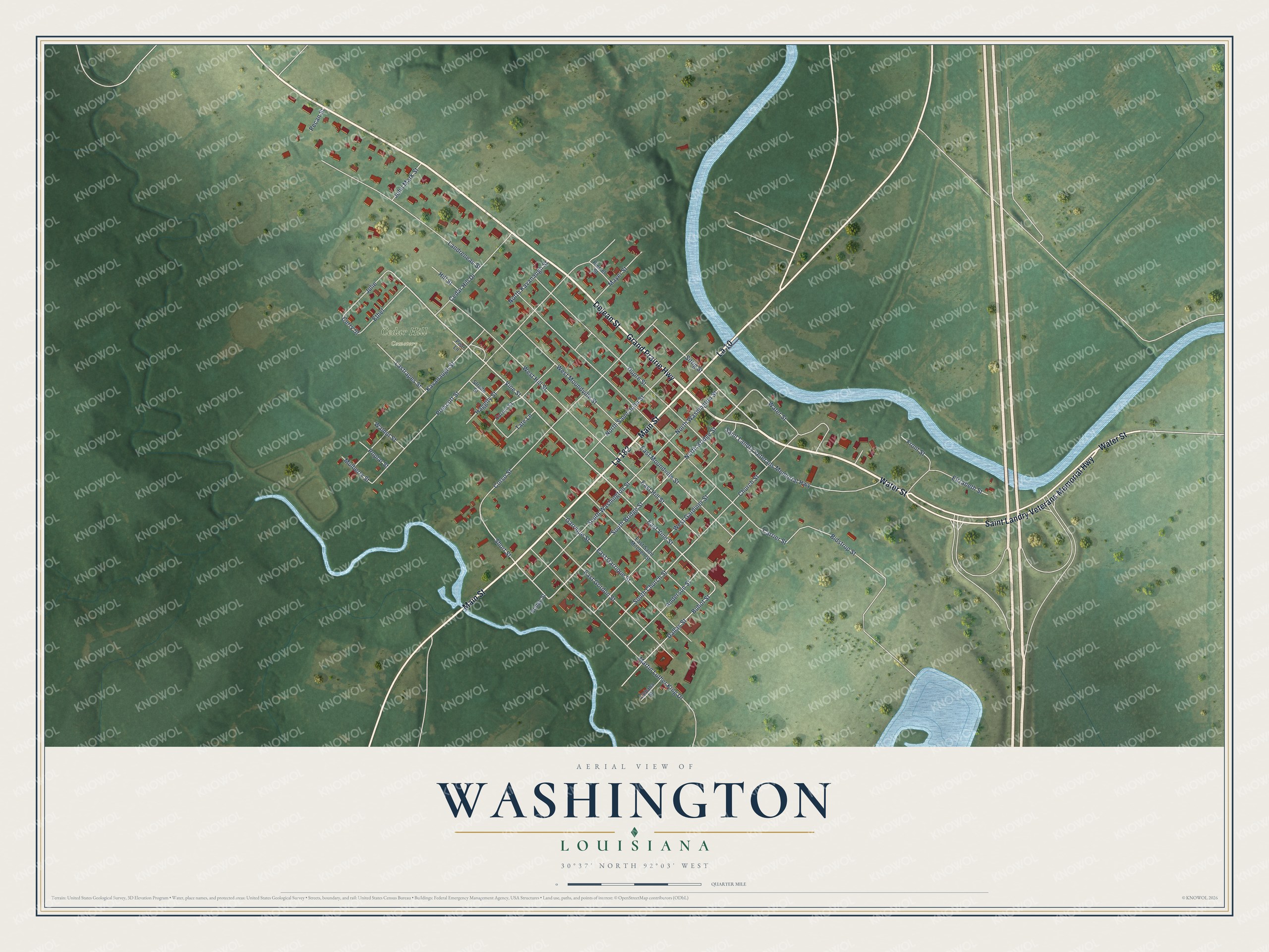 Watermarked full-map preview of Washington, Louisiana