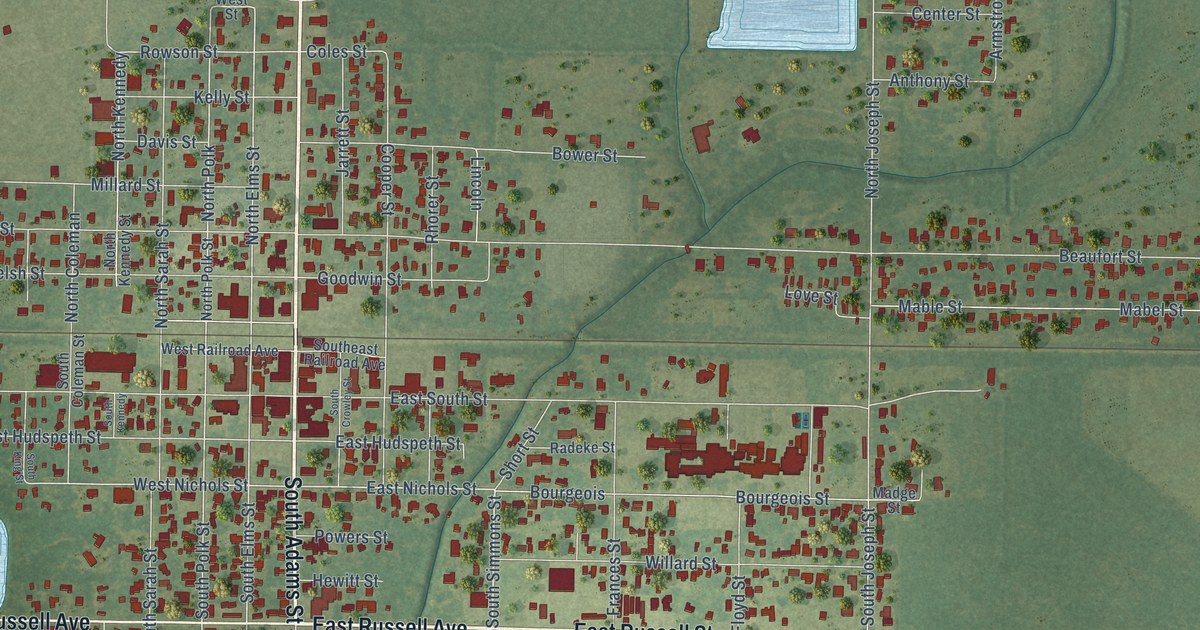 Map of Welsh, Louisiana in 2026