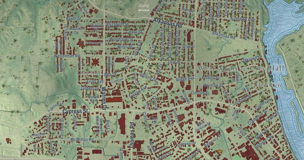 Map of West Monroe, Louisiana in 2026