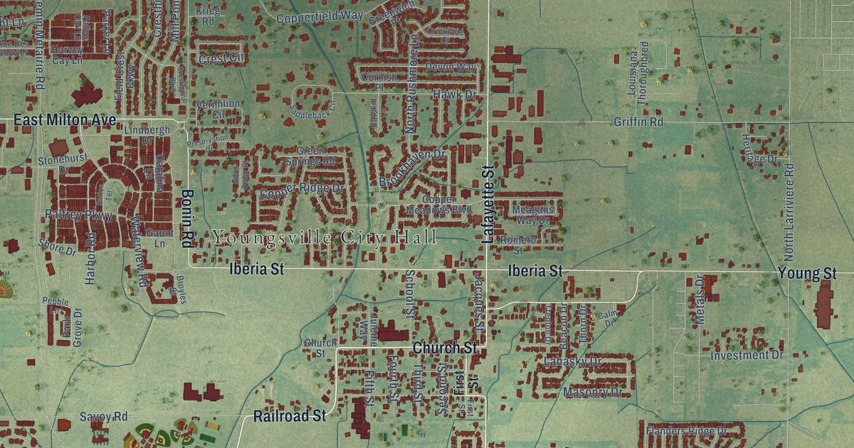Map of Youngsville, Louisiana in 2026