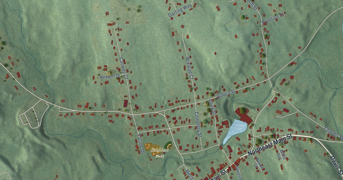 Map of East Douglas, Massachusetts in 2026