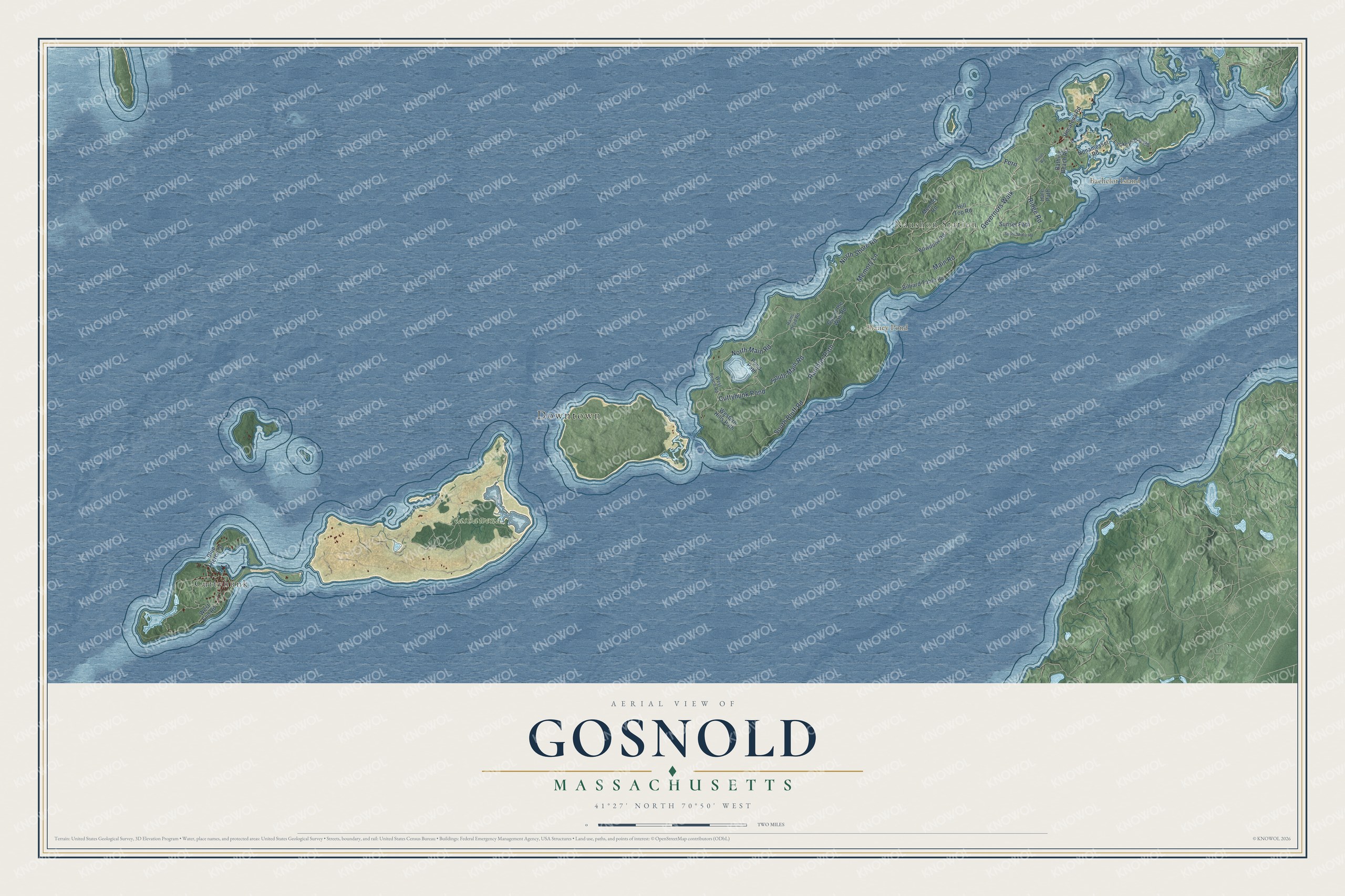 Watermarked full-map preview of Gosnold, Massachusetts