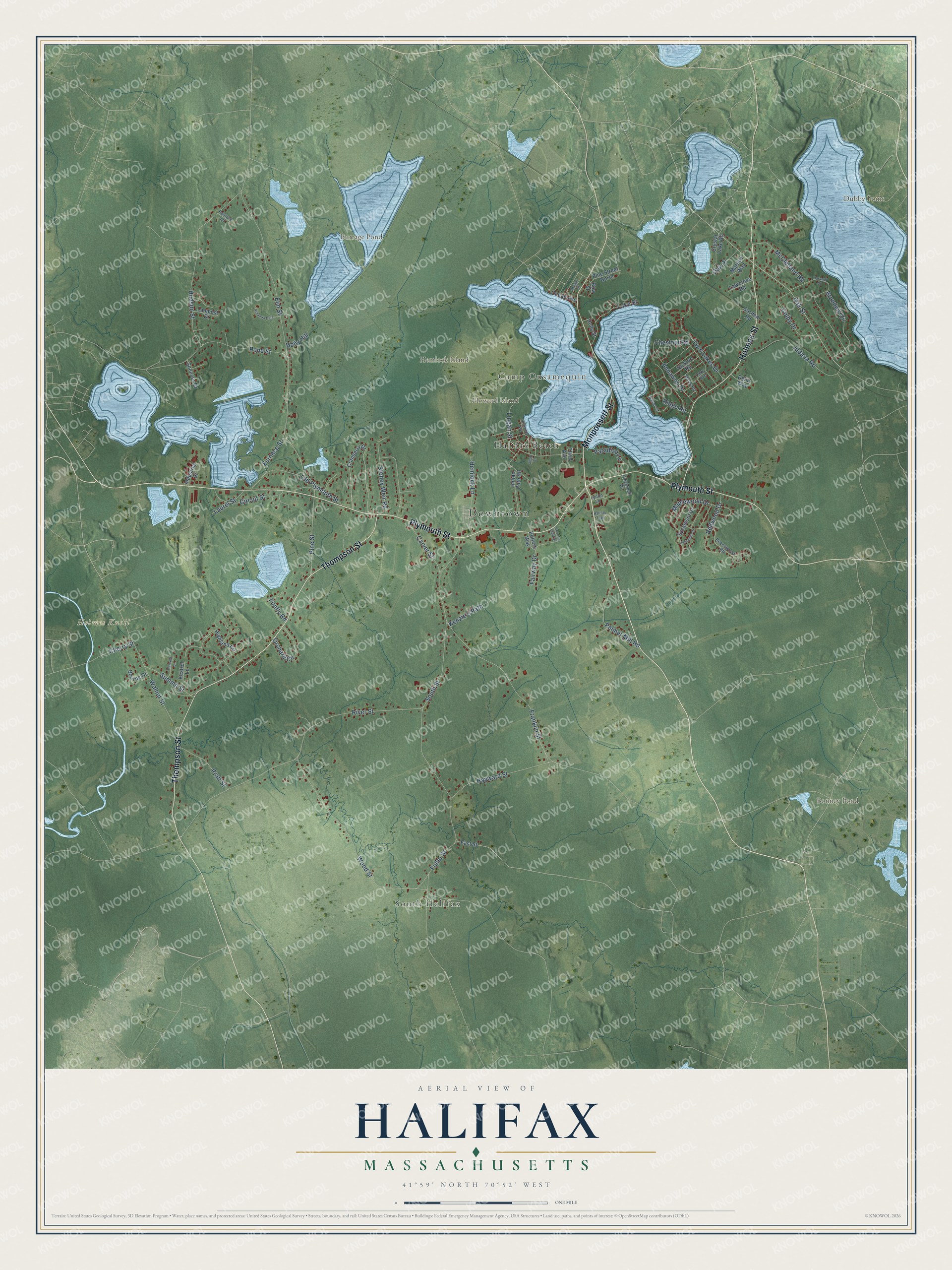 Watermarked full-map preview of Halifax, Massachusetts