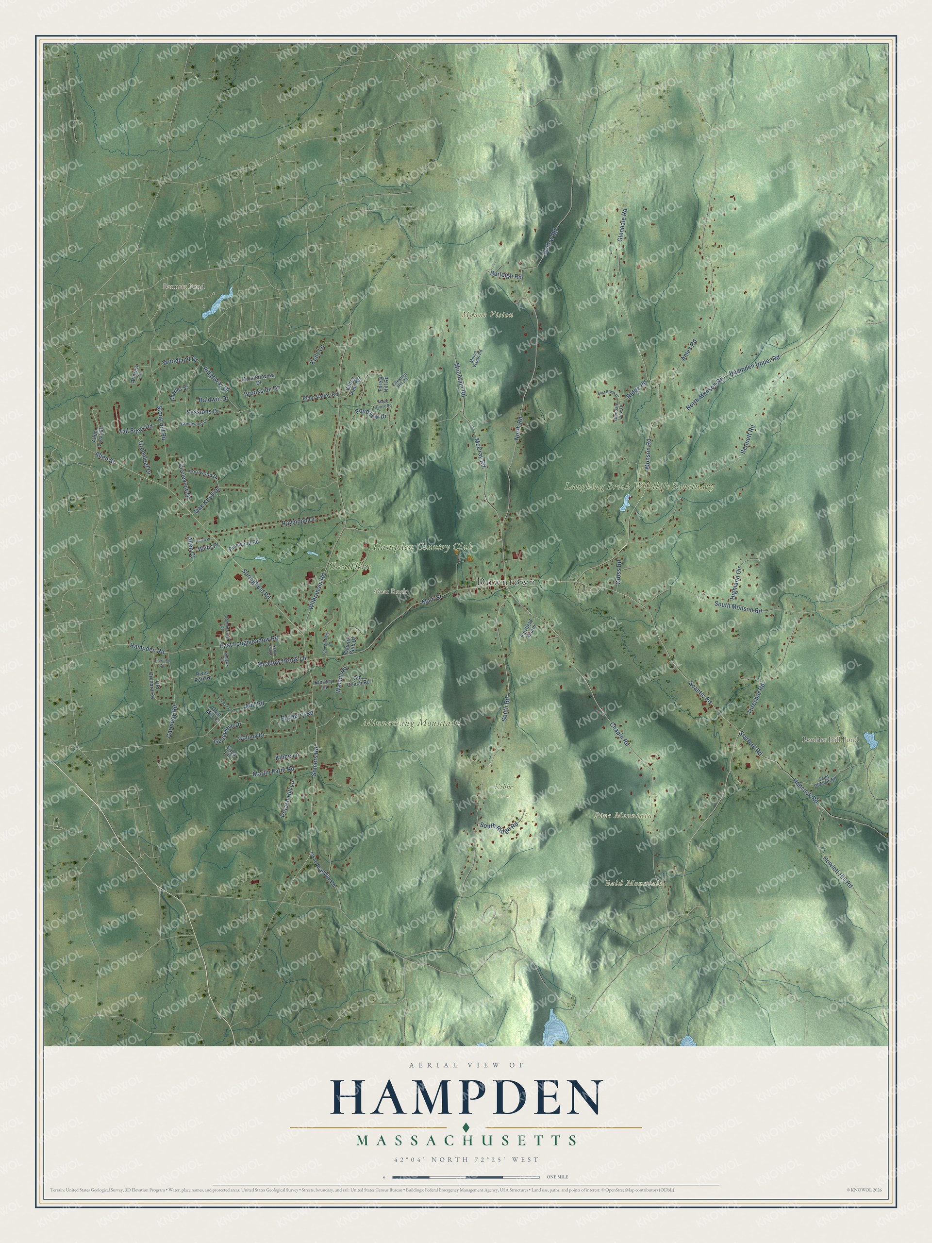 Watermarked full-map preview of Hampden, Massachusetts