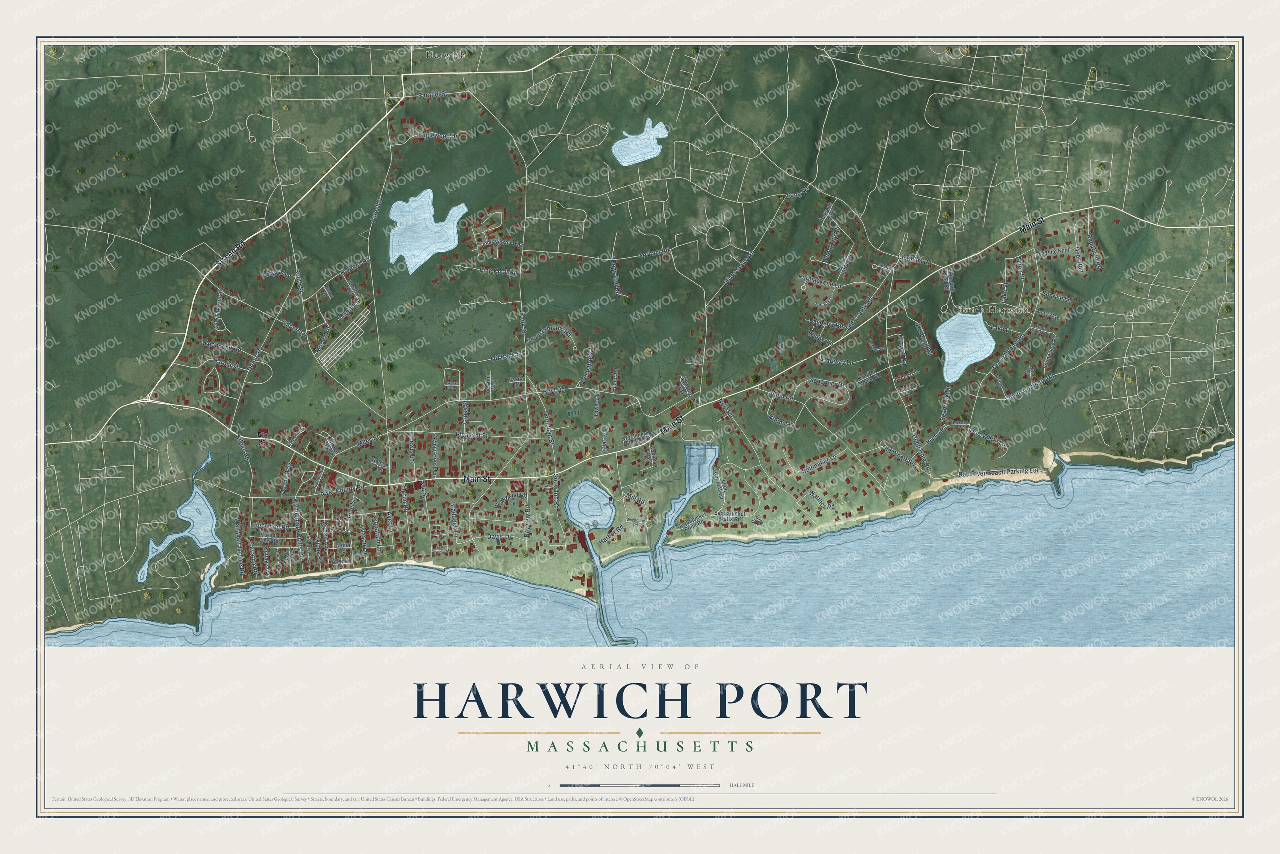 Watermarked full-map preview of Harwich Port, Massachusetts