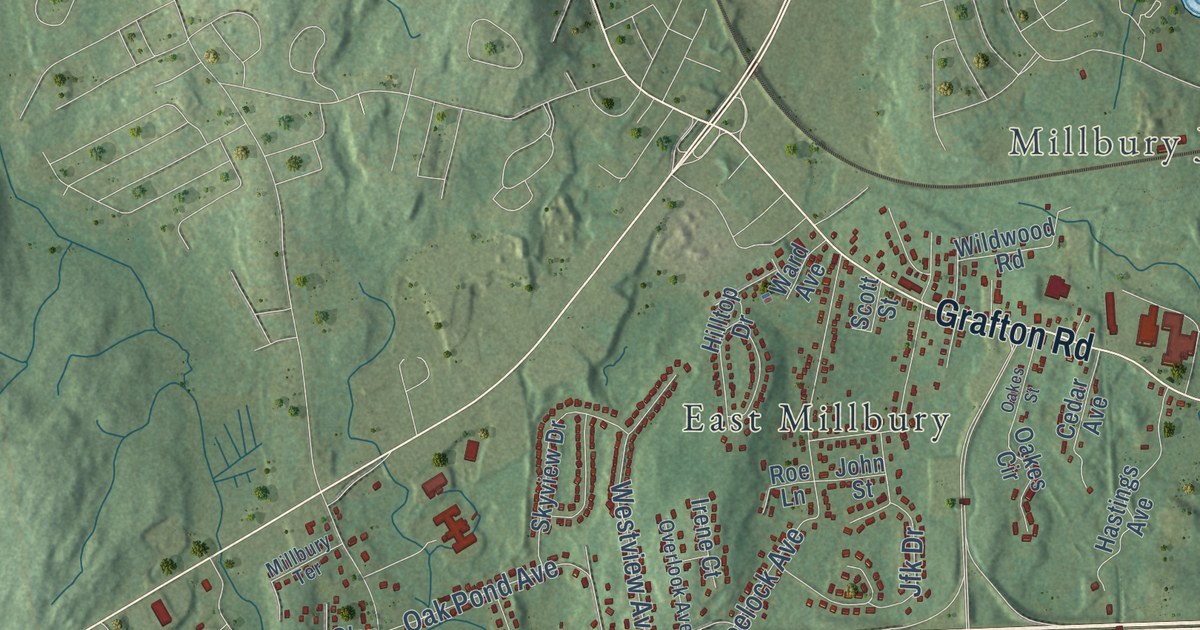 Detailed Map of Millbury, Massachusetts