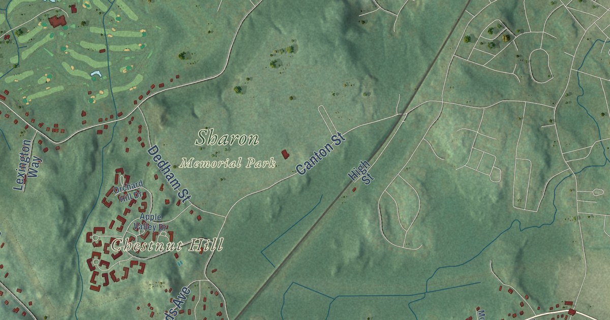 Detailed Map of Sharon, Massachusetts
