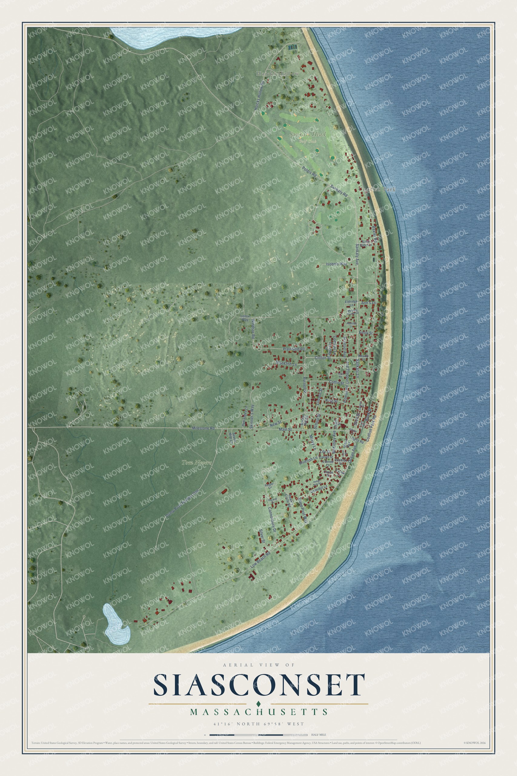 Watermarked full-map preview of Siasconset, Massachusetts