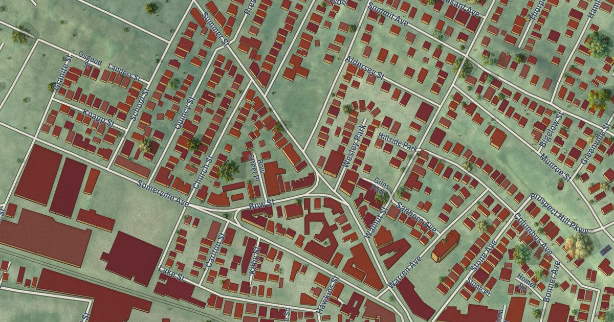 Detailed Map of Union Square, Massachusetts
