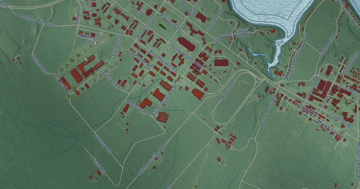 Map of Aberdeen Proving Ground, Maryland in 2026