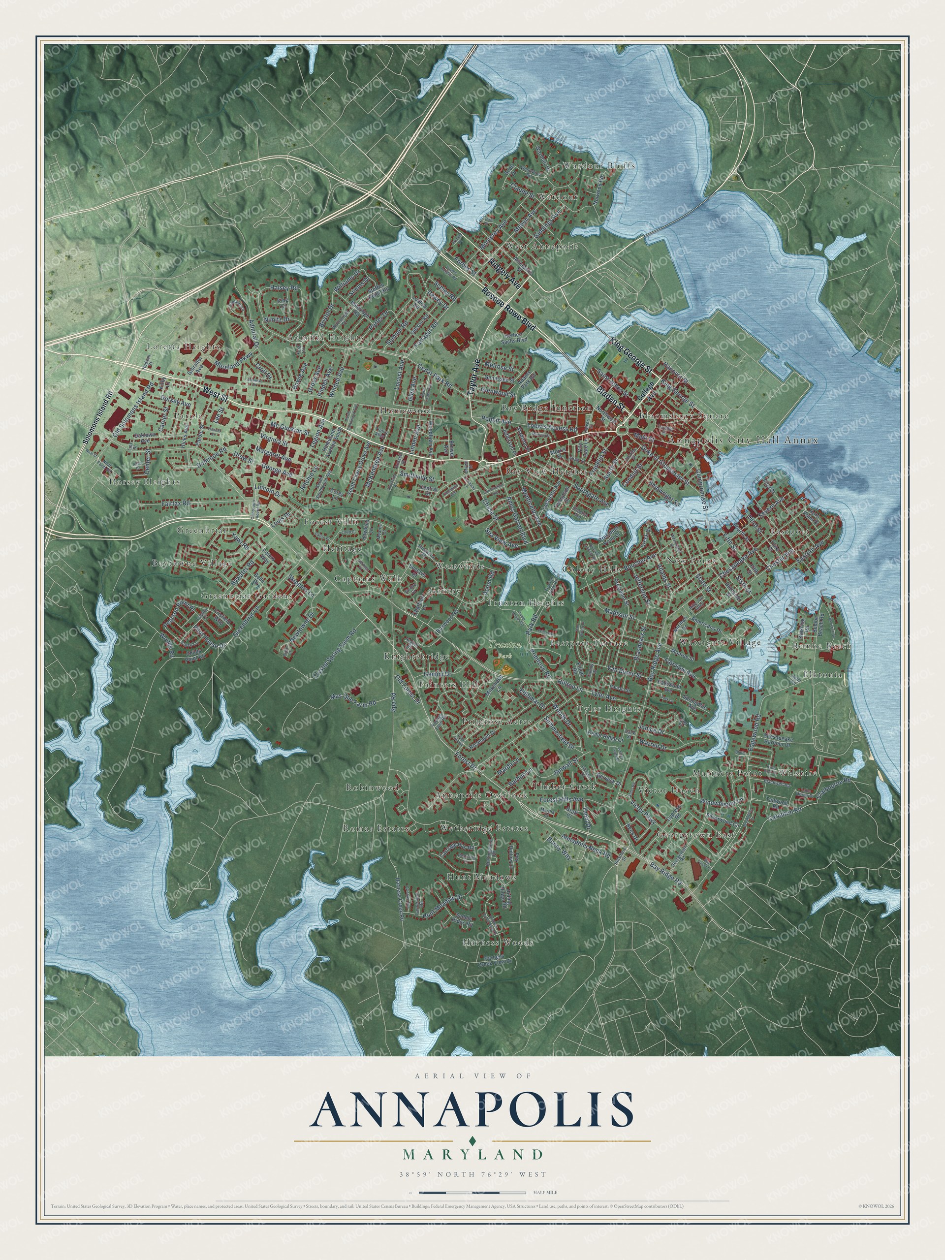 Watermarked full-map preview of Annapolis, Maryland