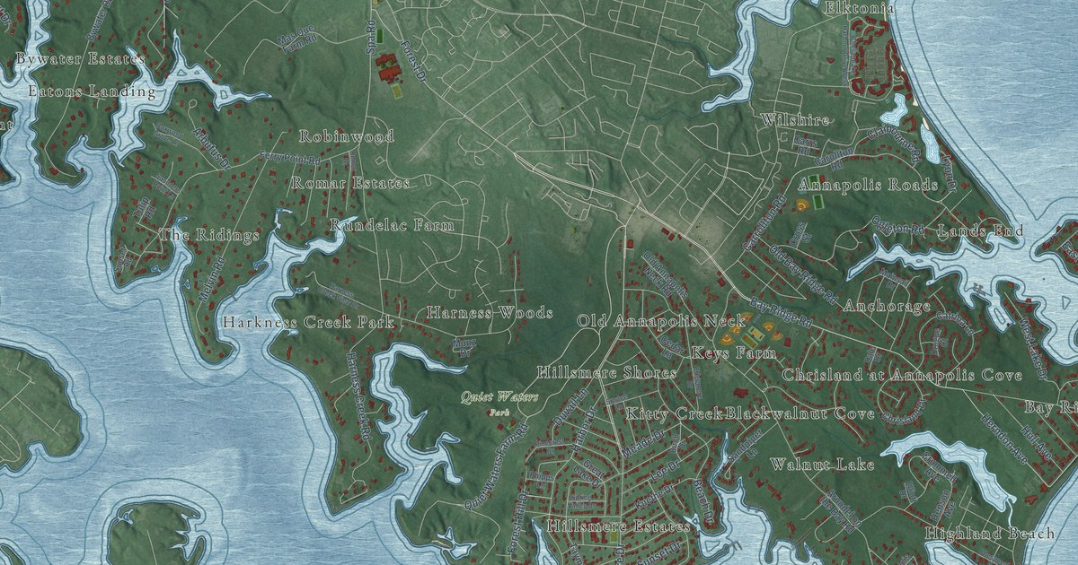 Map of Annapolis Neck, Maryland in 2026