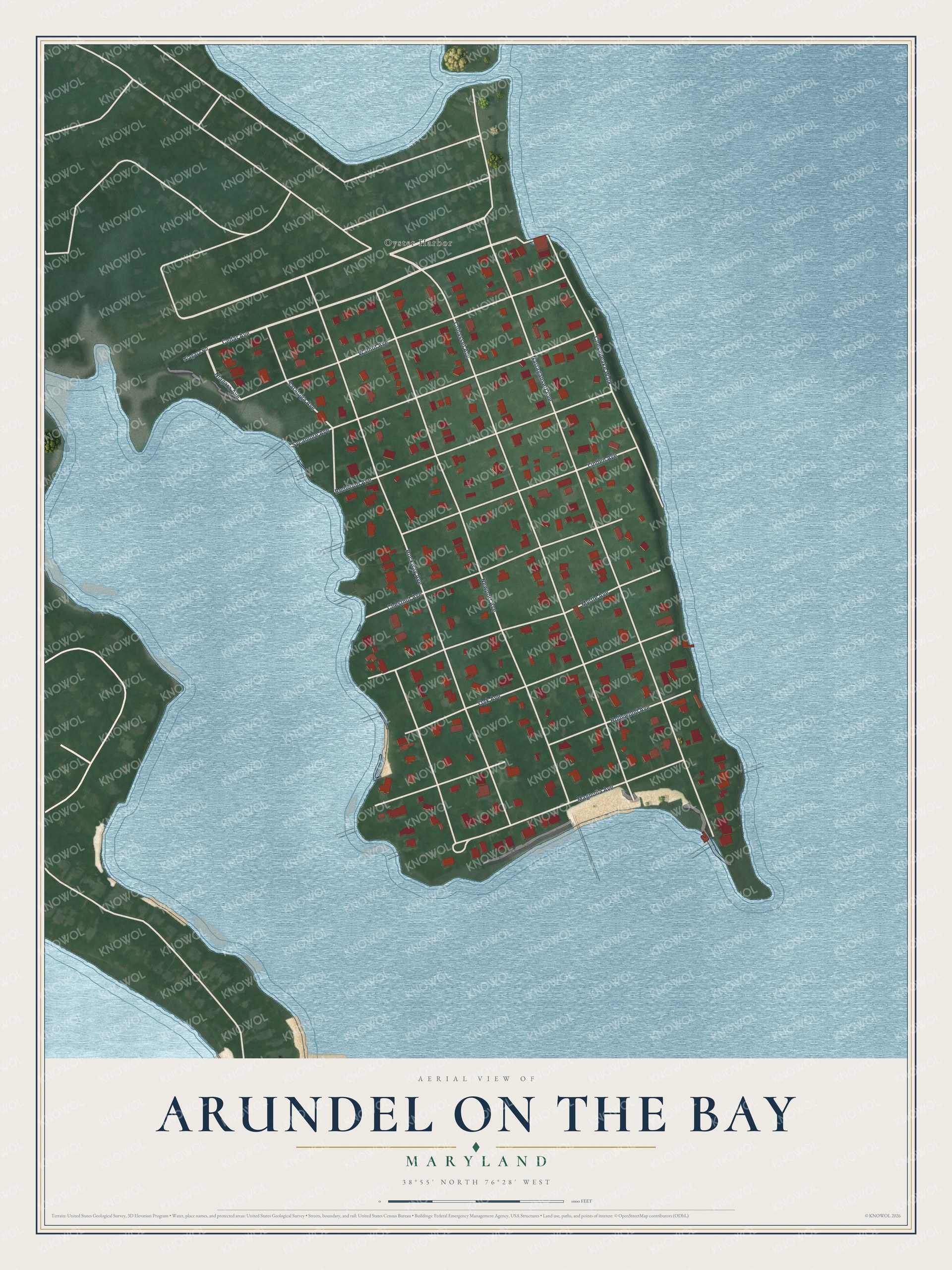Watermarked full-map preview of Arundel on the Bay, Maryland