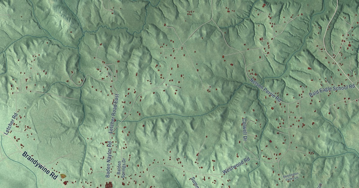 Map of Baden, Maryland in 2026