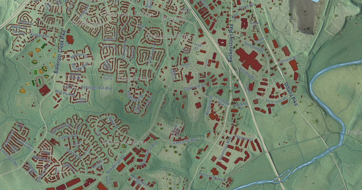 Map of Ballenger Creek, Maryland in 2026