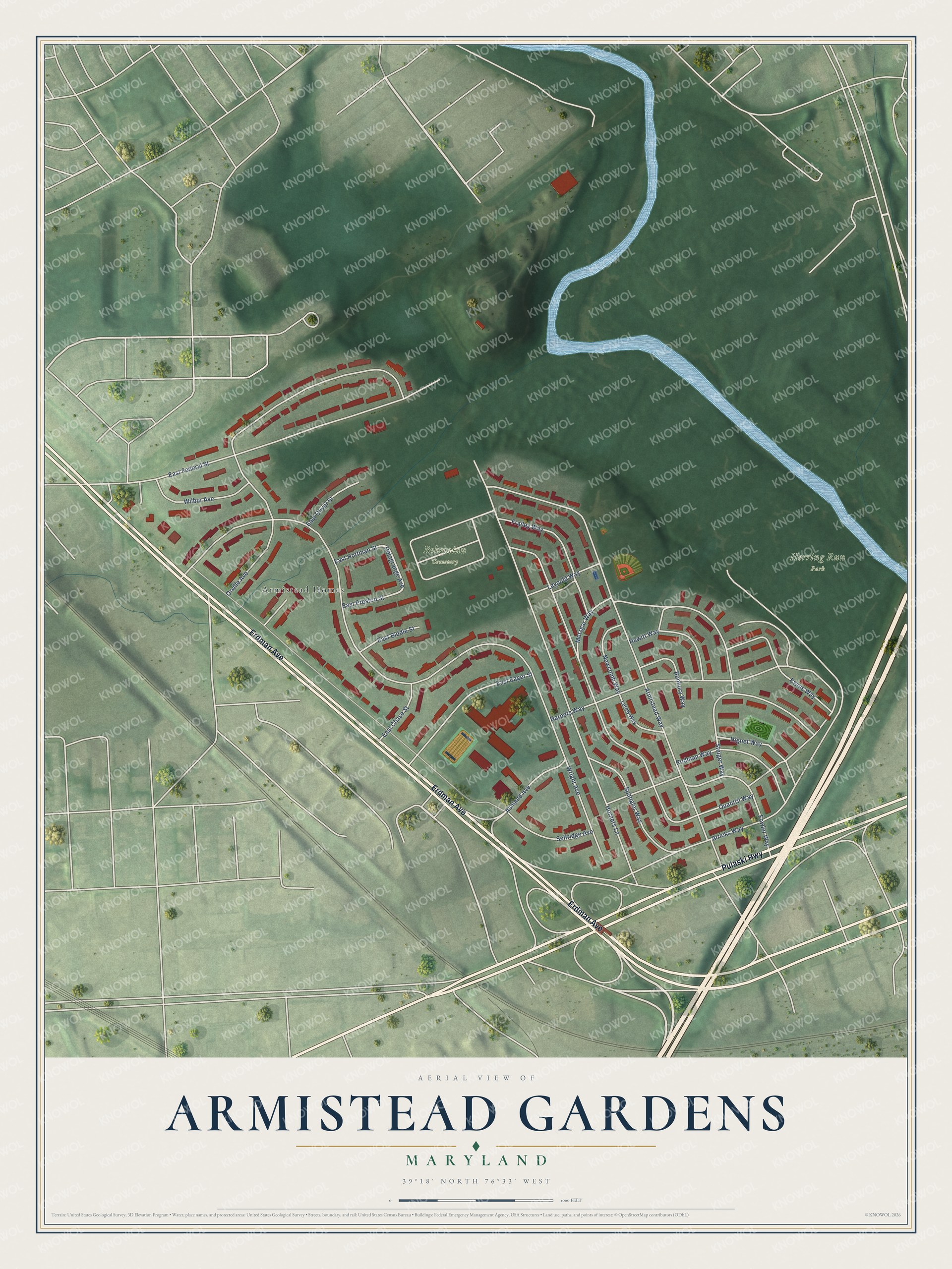 Watermarked full-map preview of Armistead Gardens, Maryland