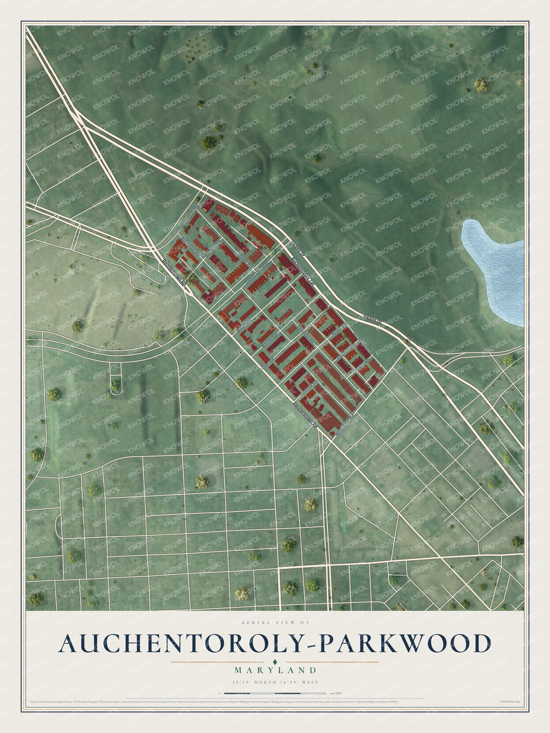 Watermarked full-map preview of Auchentoroly-Parkwood, Maryland