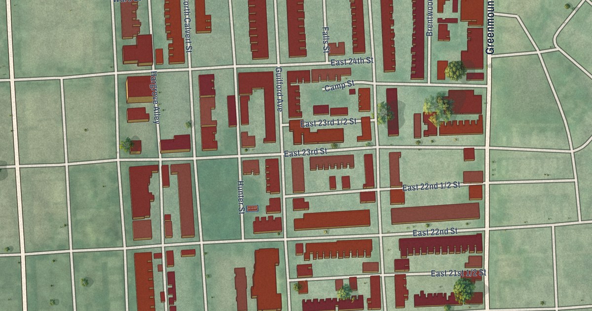 Map of Barclay, Baltimore, Maryland in 2026