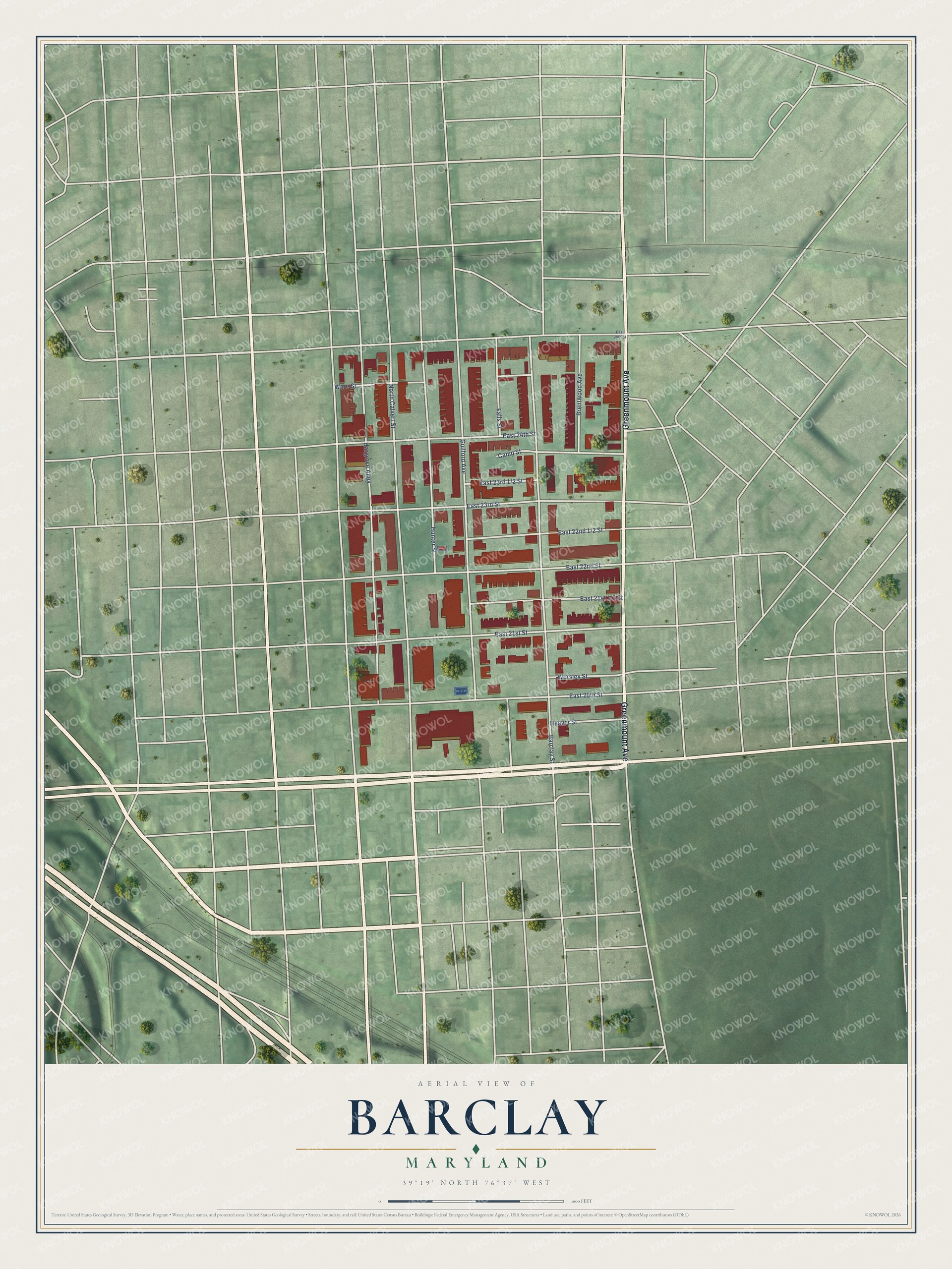 Watermarked full-map preview of Barclay, Maryland