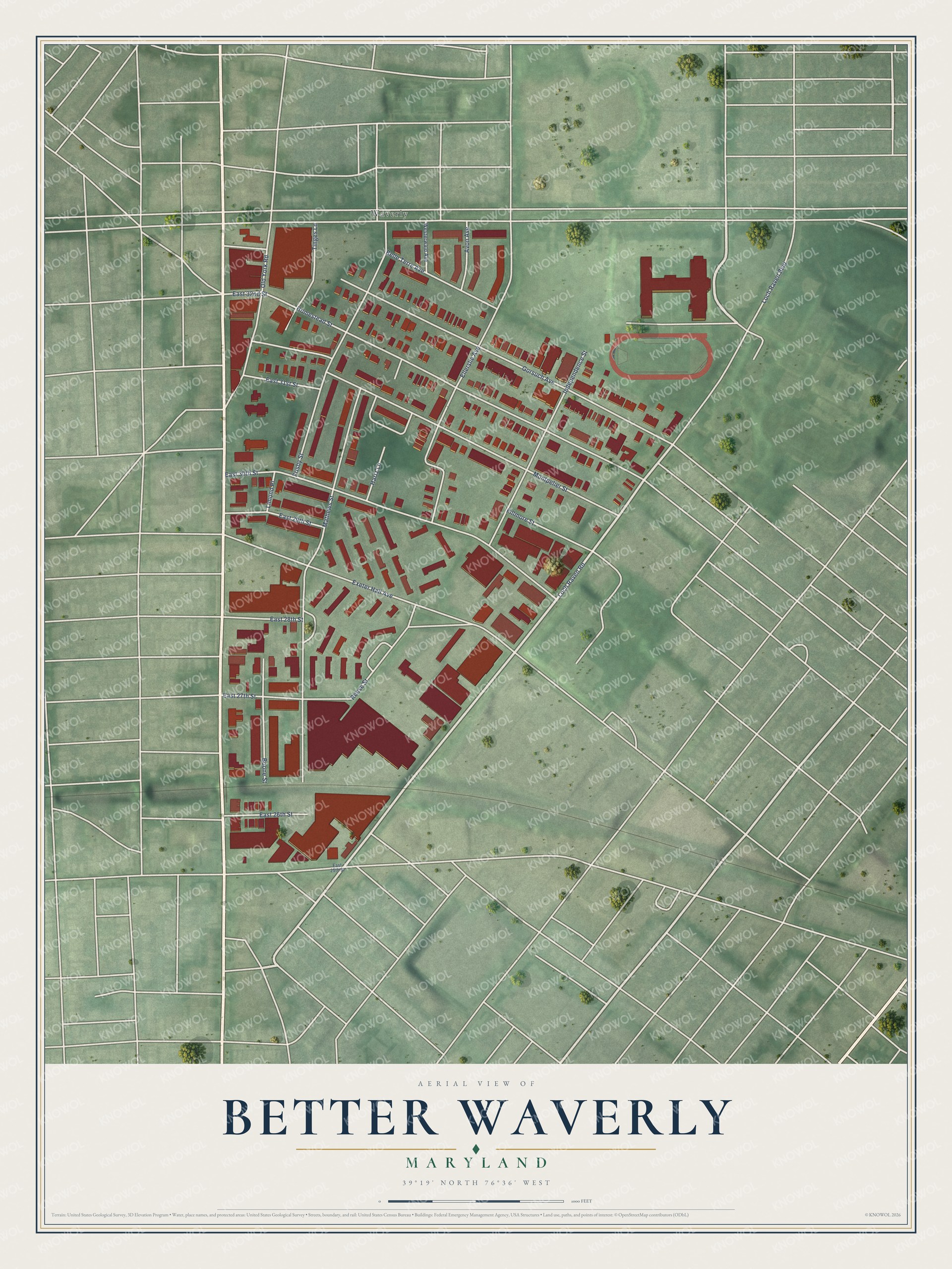 Watermarked full-map preview of Better Waverly, Maryland